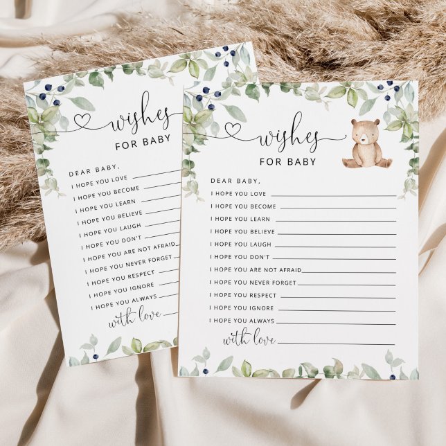 Little bear eucalyptus wishes for baby card (Creator Uploaded)