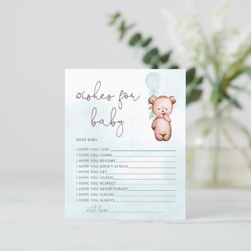 Little Bear Eucalyptus Wishes for Baby Card