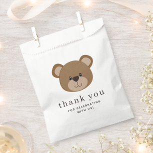 Little Bear Face   1st Birthday Thank You Favor Bag
