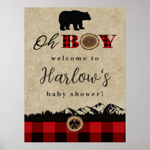 Little Bear Flannel Lumberjack Welcome Sign