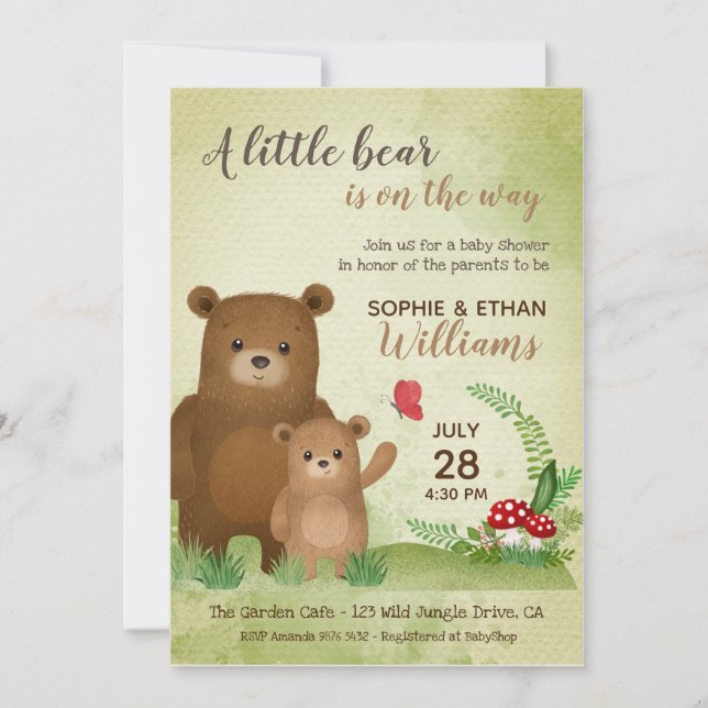 Little Bear is On the Way | Baby Shower Invitation (Front)