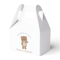 Little Bear Is Turning One Woodland 1st Birthday Favor Boxes