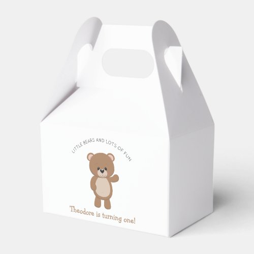 Little Bear Is Turning One Woodland 1st Birthday Favor Boxes