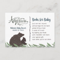 Little Bear Rustic Baby Shower Book Request Card