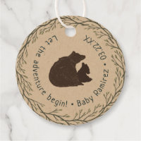 Little Bear Rustic Baby Shower Favor Tags