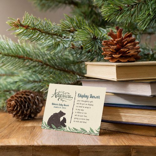 Little Bear Rustic Display Shower No Gift Wrap Enclosure Card