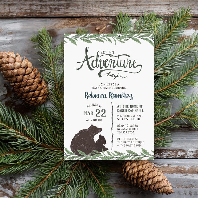 Little Bear Rustic Long Distance Baby Shower Invitation (Creator Uploaded)