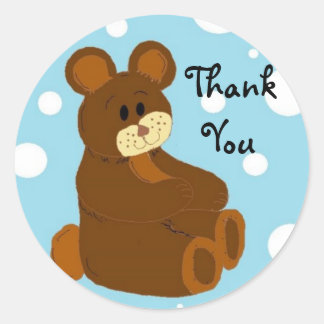 Little Bear Thank You Classic Round Sticker