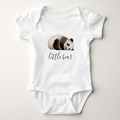 Little bear Watercolor cute panda Funny animal Baby Bodysuit