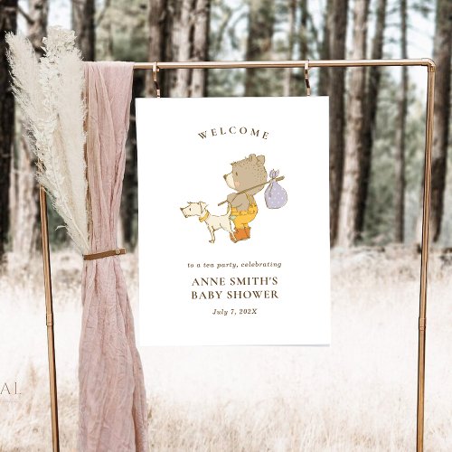 Little Bear Welcome to Baby Shower Poster