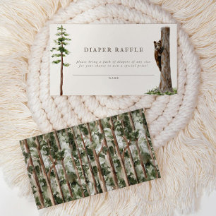 Little Bear Wild Forest Diaper Raffle Game Enclosure Card
