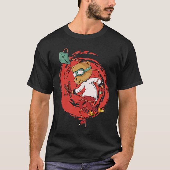 Little Bear With Slingshot Rowdy Children T-Shirt (Front)