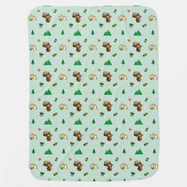 Little bear's camping trip baby blanket (Front)