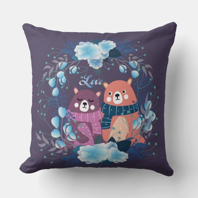 Little Bears Throw Pillow (Front)