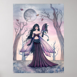 Little Beast Fairy with Dragon Poster