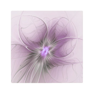 Little Beauty Modern Mauve Gray Fractal Art Flower