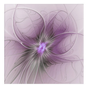 Little Beauty Modern Mauve Gray Fractal Art Flower