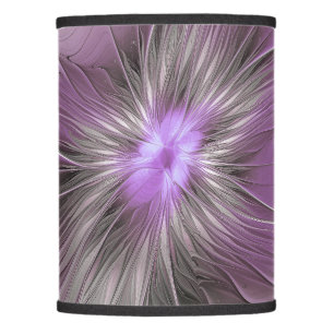 Little Beauty Modern Mauve Gray Fractal Art Flower Lamp Shade