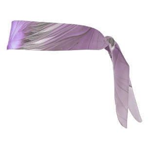 Little Beauty Modern Mauve Gray Fractal Art Flower Tie Headband