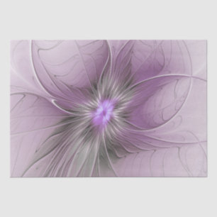 Little Beauty Modern Mauve Gray Fractal Art Flower Tissue Paper