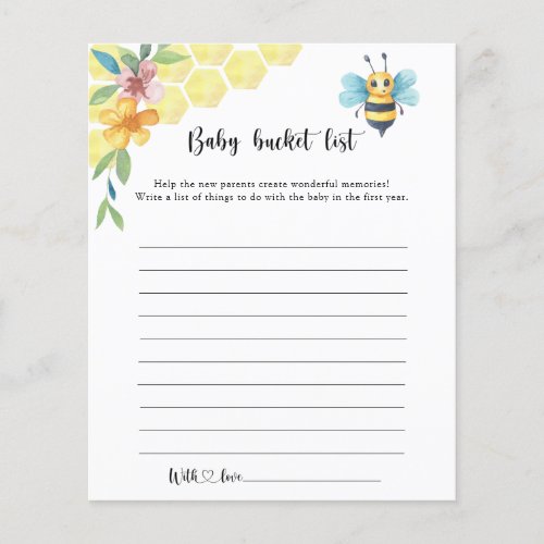 Little Bee _ Baby bucket list