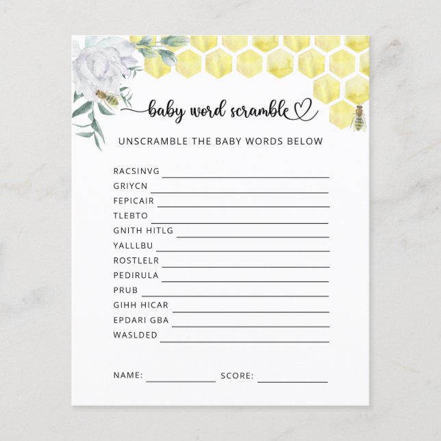 Little Bee Baby Scramble (Front)