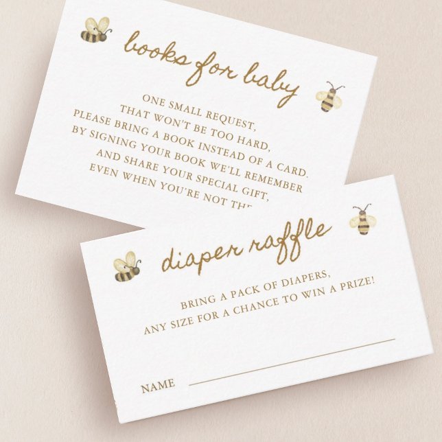 Little Bee Baby Shower Diaper Raffle Ticket Enclosure Card (Creator Uploaded)