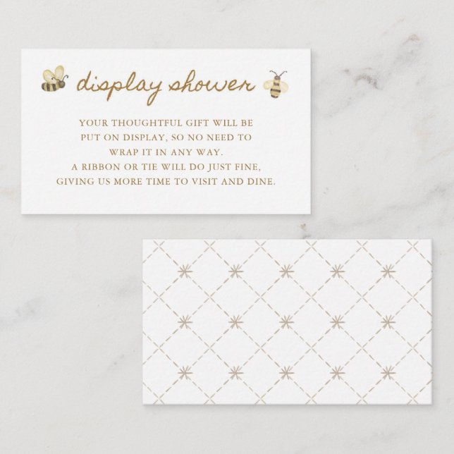 Little Bee Baby Shower Display Shower Enclosure Card (Front/Back)