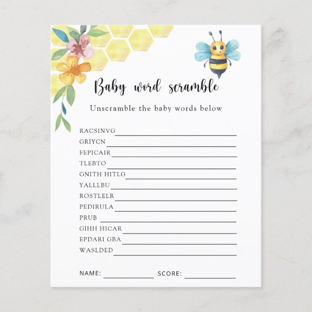 Little Bee - Baby Word Scramble Game (Front)