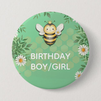 Little bee Birthday Boy/Girl personalized Badge Button