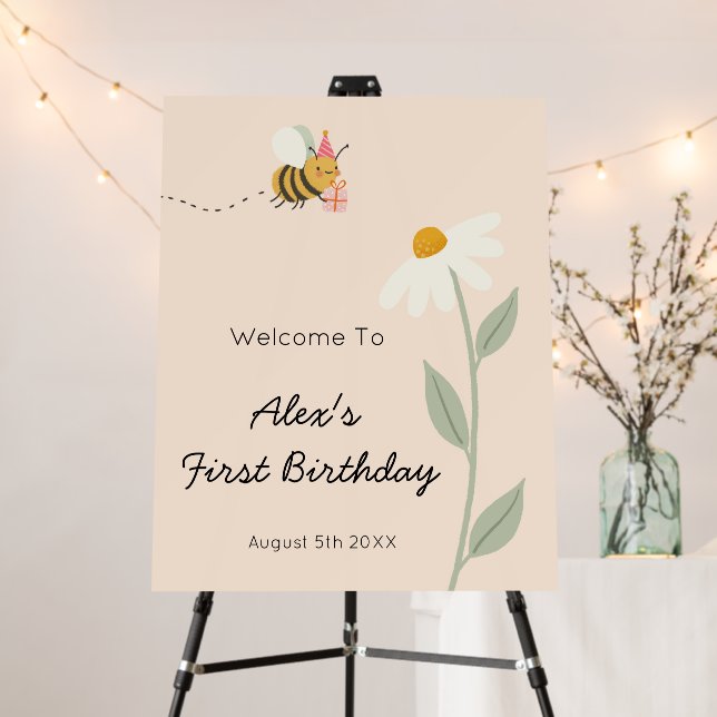 Little Bee Birthday Foam Board (In Situ (Stand))