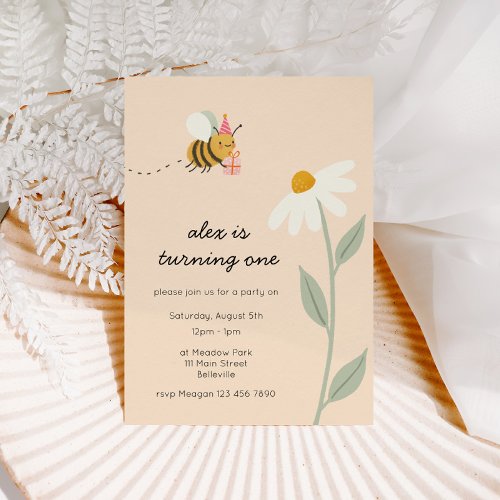 Little Bee Birthday Invitation