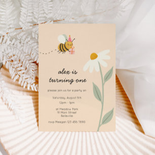 Little Bee Birthday Invitation