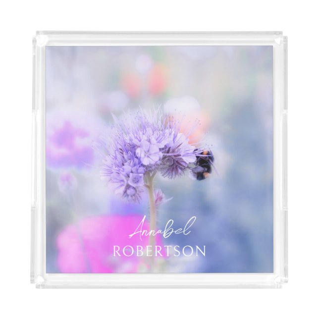 Little Bee Custom Name Acrylic Tray (Front)