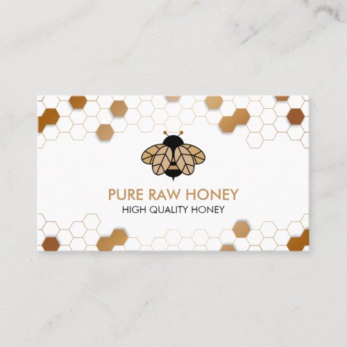 Little Bee flying on the Honeycomb Apiarist Business Card