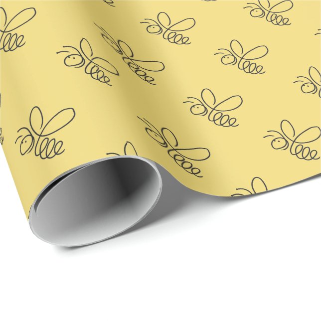 Little Bee Honeybee Beekeeping Apiary Gift Wrap  (Roll Corner)