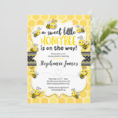 Little Bee on the Way | Bee Baby Shower Invitation (Standing Front)