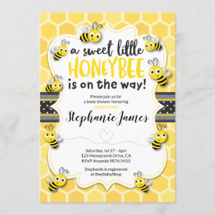 Little Bee on the Way Bee Baby Shower Invitation