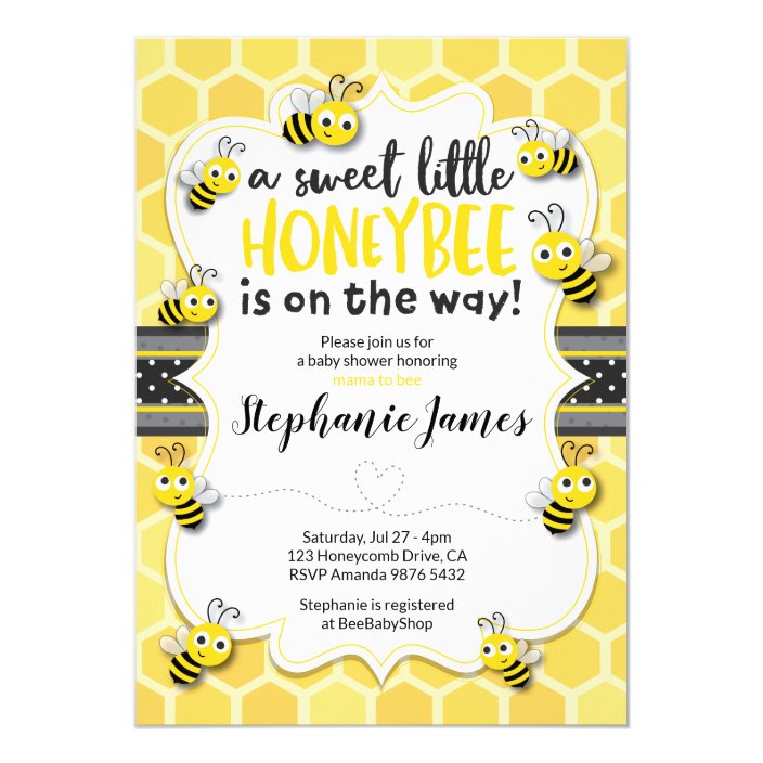 bee shower invitations