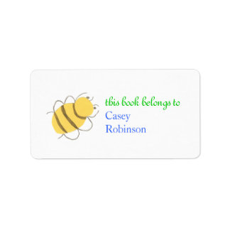 Little bee personalized bookplate