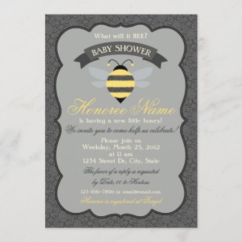 Little Bee Shower Invitation by SweetPeaCards at Zazzle