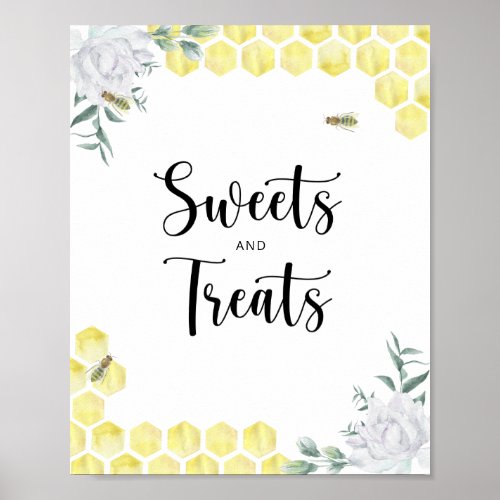little bee sweets and treats baby shower  poster