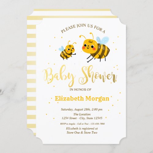 Little Bees Baby Shower Invitation