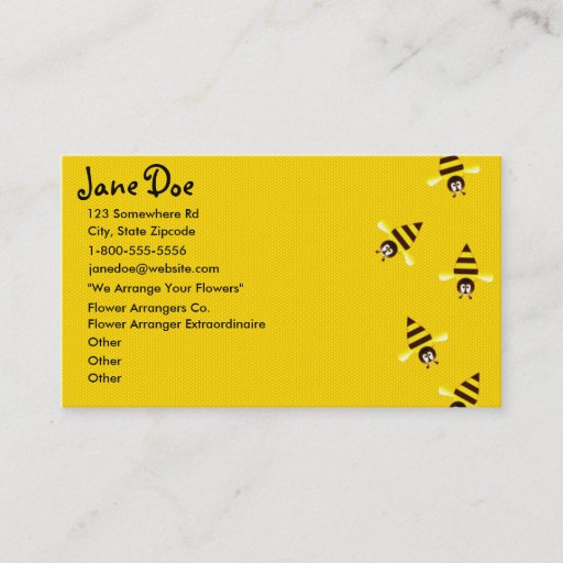Customizable Little Bees Themed Business Cards
