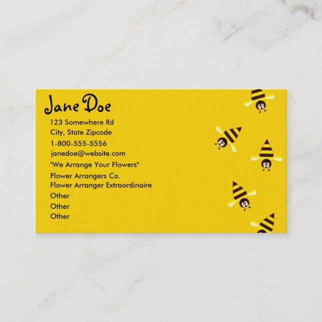 Little Bees Themed Business Cards (Front)