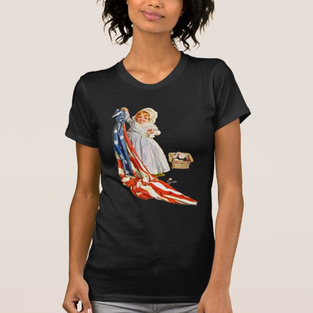 Little Betsy Ross and the America Flag T-Shirt (Front)