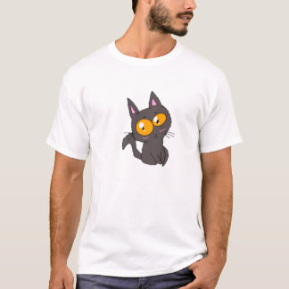 Little Big Eyed Black Cat Men Shirt