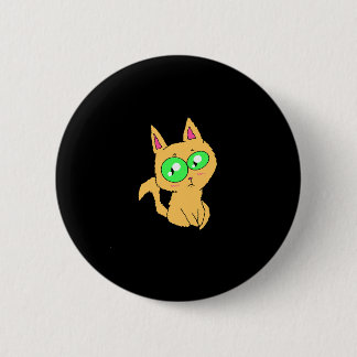 Little Big Eyed Orange Cat Button