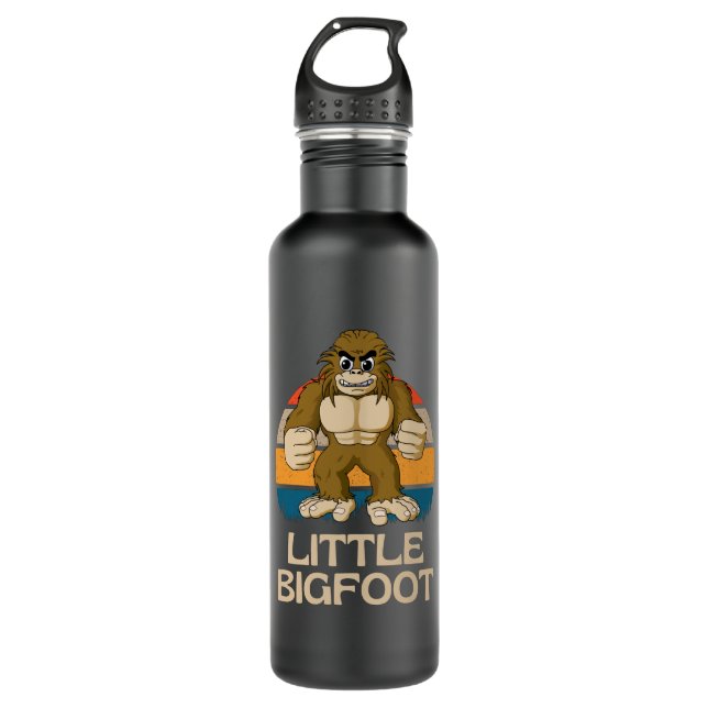 Little Bigfoot  Funny Bigfoot Boy Stainless Steel Water Bottle (Front)