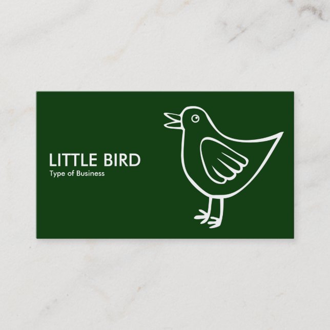 Little Bird 05 - Dark Green Business Card (Front)